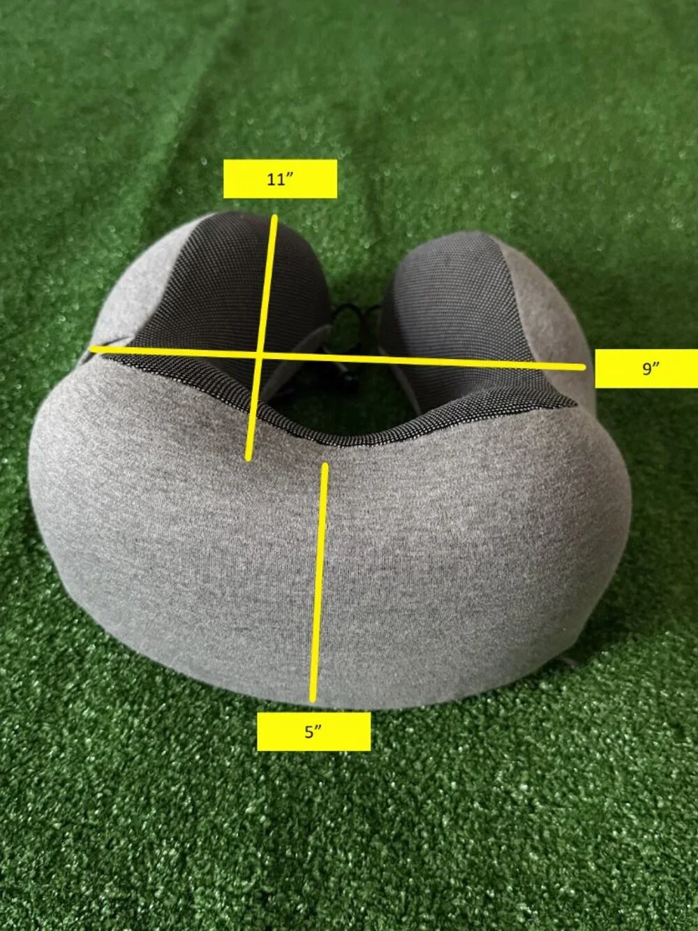 Travelon Contoured Memory Foam Neck Pillow Charcoal Gray Plush Cover Travel